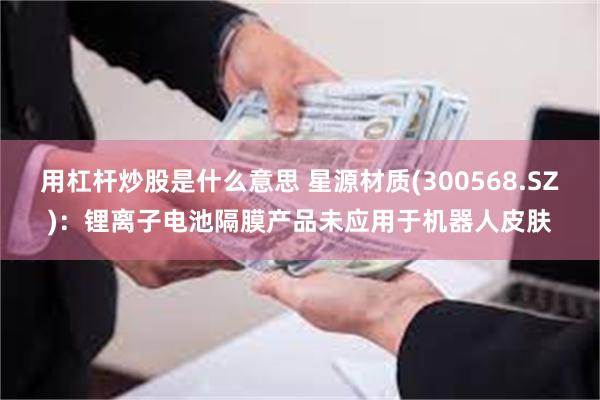 用杠杆炒股是什么意思 星源材质(300568.SZ)：锂离子电池隔膜产品未应用于机器人皮肤